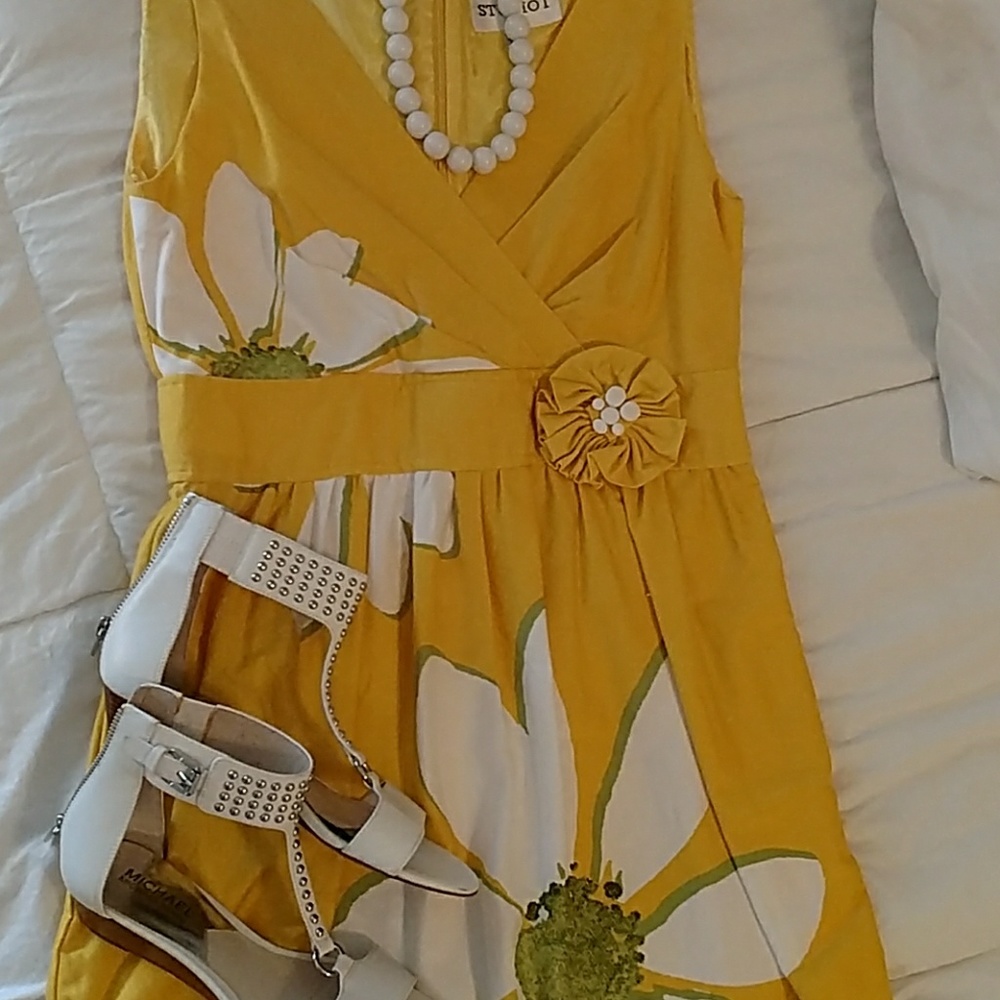 Yellow, Green, & White Dress